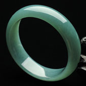 糯冰种绿晴水缅甸翡翠A货手镯（59.5mm）