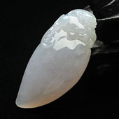 糯冰种淡紫罗兰缅甸翡翠A货福瓜挂件