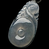 冰种晴水缅甸翡翠A货龙行如意挂件