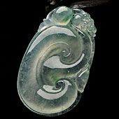 冰玻种飘花缅甸翡翠A货如意挂件