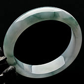糯冰种飘花缅甸翡翠A货手镯（59.5mm）