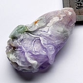 糯冰种紫罗兰飘花缅甸翡翠A货白菜挂件/手玩件
