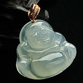 冰种晴水缅甸翡翠A货玉佛挂件