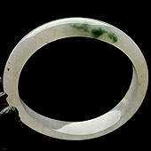 冰种飘花缅甸翡翠A货贵妃镯（56.4mm-49.6mm）