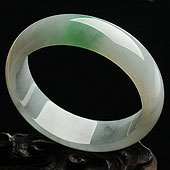 糯冰种飘绿花缅甸翡翠A货手镯（58.3mm）