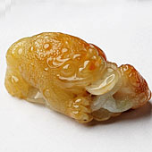 糯冰种褐黄翡缅甸翡翠A货招财进宝挂件