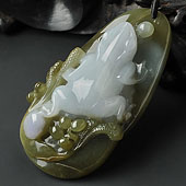 糯冰种褐翡缅甸翡翠A货呱呱来财挂件