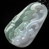 糯冰种晴水缅甸翡翠A货龙挂件