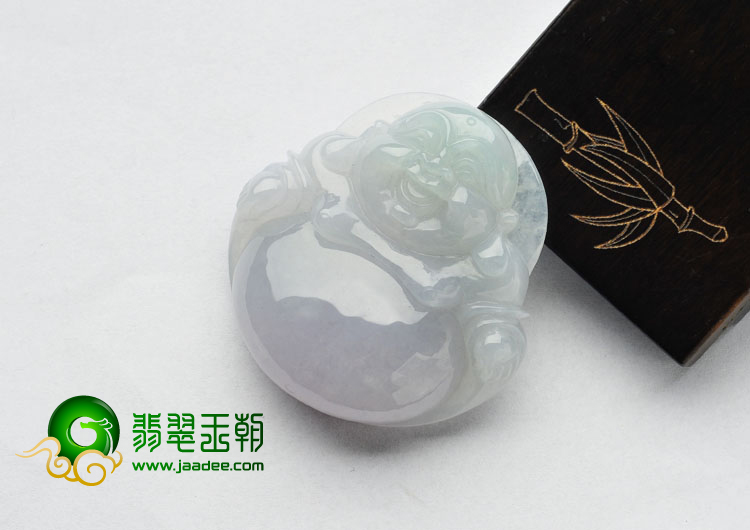 糯冰种晴水淡紫罗兰缅甸翡翠A货玉佛挂件