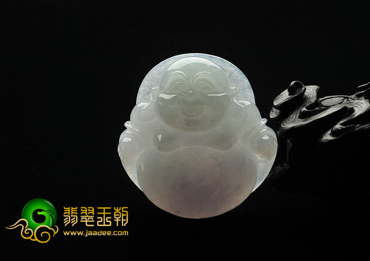 糯冰种晴水淡紫罗兰缅甸翡翠A货玉佛挂件