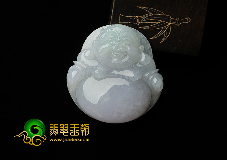 糯冰种晴水淡紫罗兰缅甸翡翠A货玉佛挂件