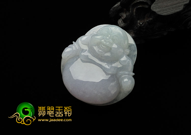 糯冰种晴水淡紫罗兰缅甸翡翠A货玉佛挂件