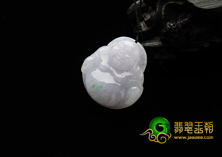 糯冰种春带彩缅甸翡翠A货玉佛挂件