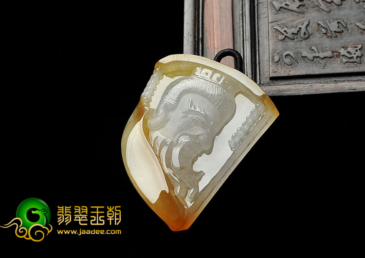 冰种黄翡缅甸翡翠A货秦始皇挂件