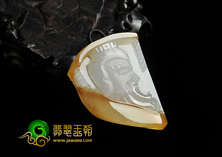 冰种黄翡缅甸翡翠A货秦始皇挂件