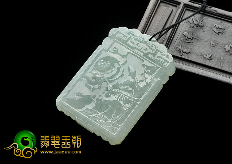 冰种晴水缅甸翡翠A货一路连科挂件