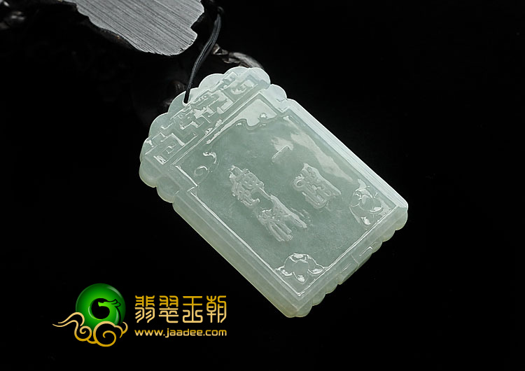 冰种晴水缅甸翡翠A货一路连科挂件