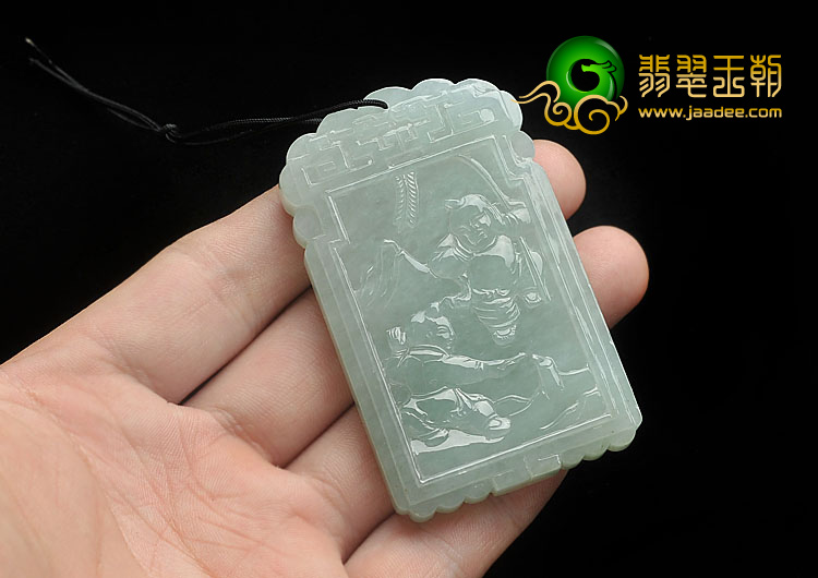 冰种晴水缅甸翡翠A货竹报平安挂件