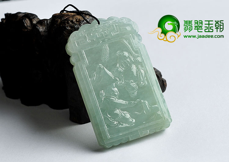 冰种晴水缅甸翡翠A货竹报平安挂件