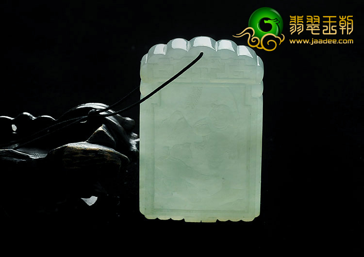 冰种晴水缅甸翡翠A货竹报平安挂件