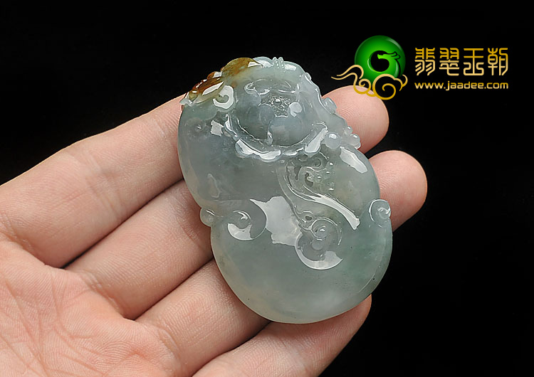 （超值推荐）冰种晴水略带褐黄翡缅甸翡翠A货蝶恋花挂件