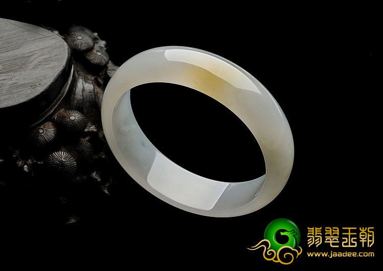 冰种晴水略带黄翡缅甸翡翠A货手镯（57.8mm）