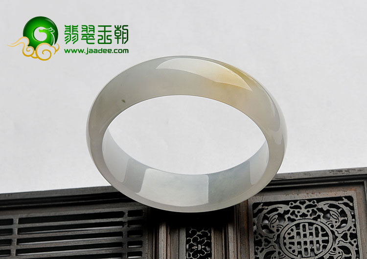 冰种晴水略带黄翡缅甸翡翠A货手镯（57.8mm）
