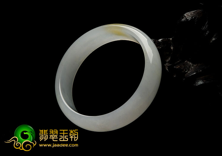冰种晴水略带黄翡缅甸翡翠A货手镯（57.8mm）