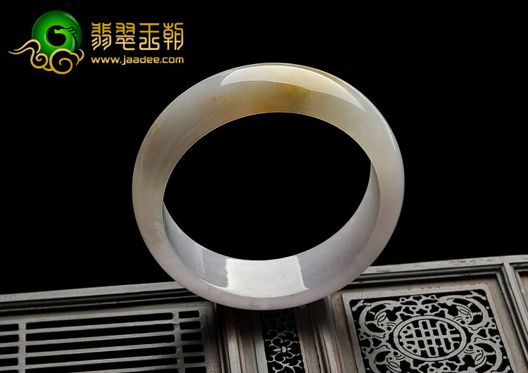 糯冰种紫罗兰黄翡缅甸翡翠A货手镯（55.8mm）