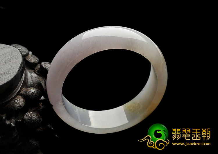 糯冰种紫罗兰黄翡缅甸翡翠A货手镯（55.8mm）