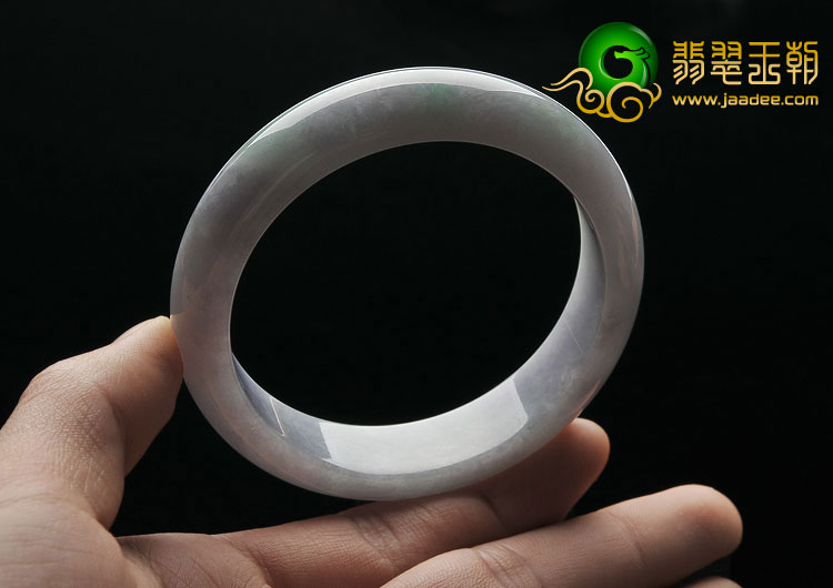 糯冰种淡春带彩缅甸翡翠A货手镯（57.3mm）