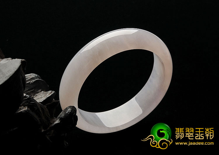 冰种淡紫罗兰缅甸翡翠A货手镯（57.2mm）