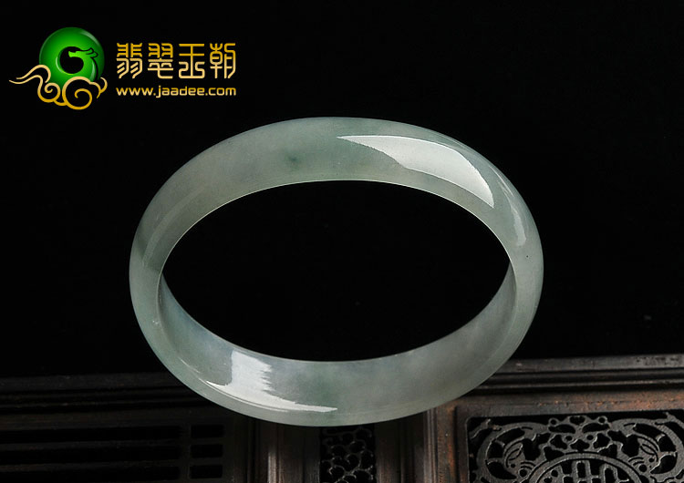 冰种飘花缅甸翡翠A货贵妃镯（57.2mm-47.2mm）