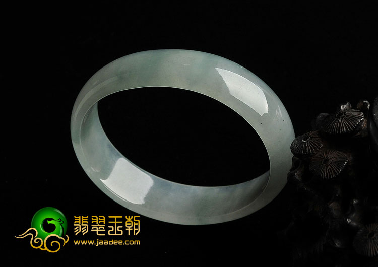 冰种飘花缅甸翡翠A货贵妃镯（57.2mm-47.2mm）