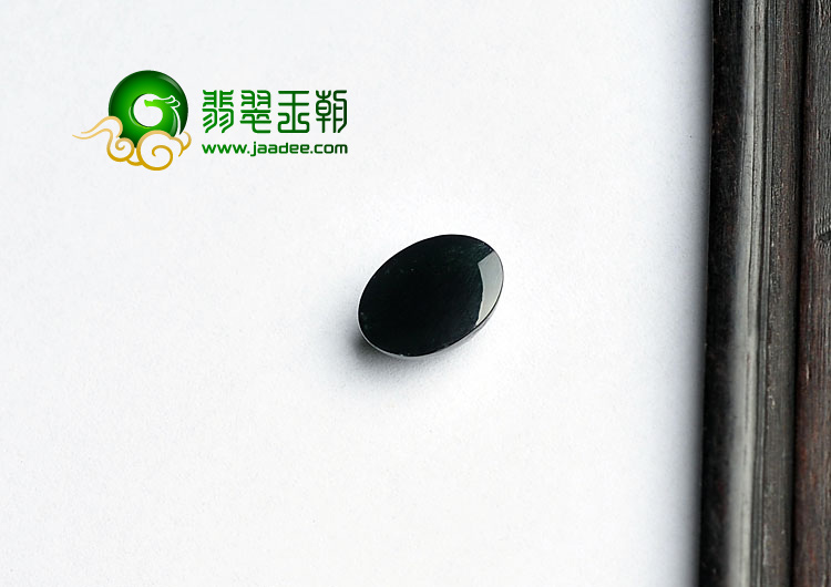 冰玻种墨翠缅甸翡翠A货戒面