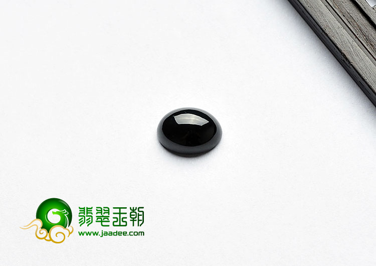 冰玻种墨翠缅甸翡翠A货戒面