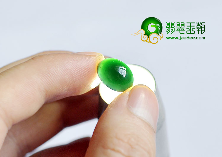 冰玻种墨翠缅甸翡翠A货戒面