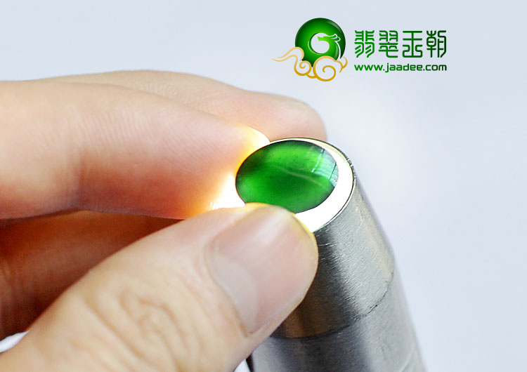 冰玻种墨翠缅甸翡翠A货戒面