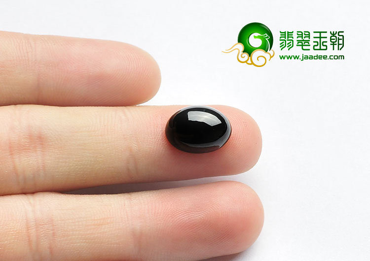 冰玻种墨翠缅甸翡翠A货戒面