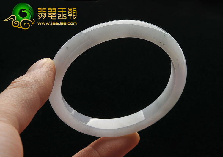 糯冰种淡紫罗兰缅甸翡翠A货贵妃镯（54.5mm-48.7mm）