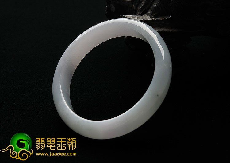 糯冰种淡紫罗兰缅甸翡翠A货贵妃镯（54.5mm-48.7mm）