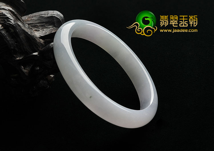糯冰种淡紫罗兰缅甸翡翠A货贵妃镯（54.5mm-48.7mm）