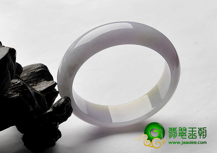 糯冰种紫罗兰带黄翡缅甸翡翠A货手镯（60.5mm）