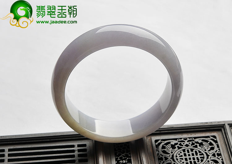 糯冰种紫罗兰带黄翡缅甸翡翠A货手镯（60.5mm）
