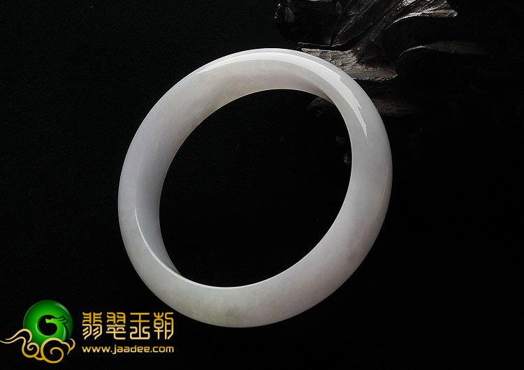 糯冰种淡紫罗兰缅甸翡翠A货手镯（55.4mm）
