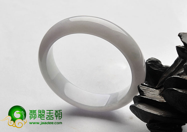 糯冰种淡紫罗兰缅甸翡翠A货手镯（55.4mm）