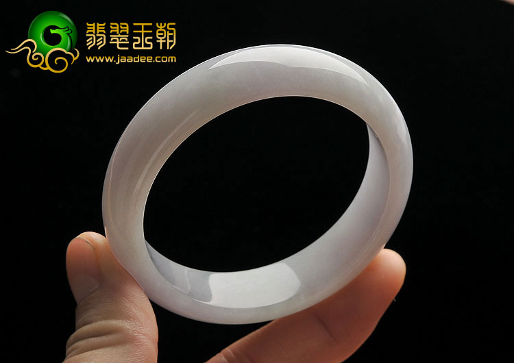 糯冰种淡紫罗兰缅甸翡翠A货手镯（55.4mm）