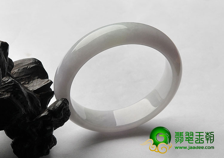 糯冰种淡紫罗兰缅甸翡翠A货手镯（55.4mm）