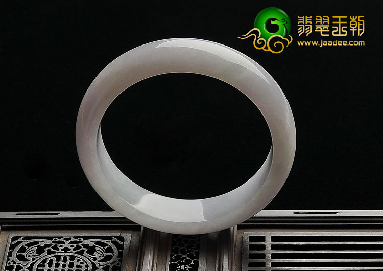 糯冰种淡紫罗兰缅甸翡翠A货手镯（55.4mm）