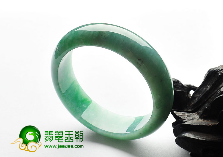 糯冰种飘翠缅甸翡翠A货手镯（57mm）